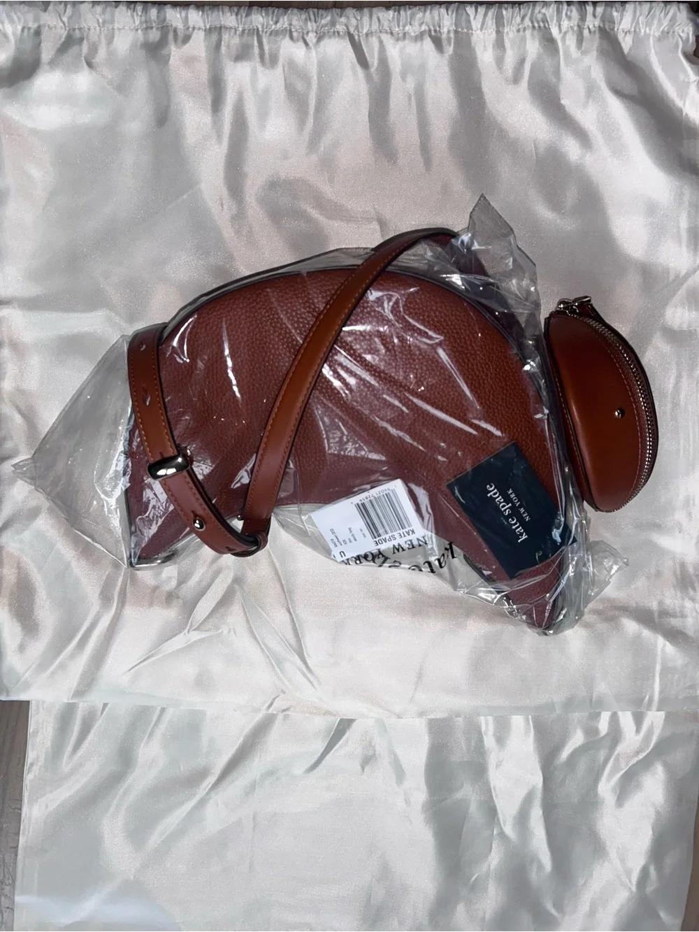 Kate spade Classic Brown Leather Crossbody Bag with Coin Pouch